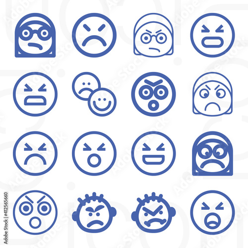16 pack of see red  lineal web icons set
