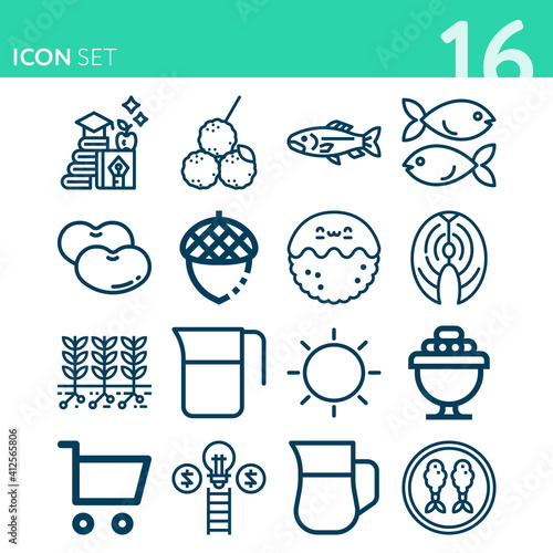 Simple set of 16 icons related to intelligent