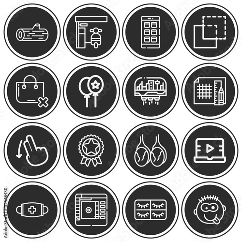 16 pack of shapes  lineal web icons set