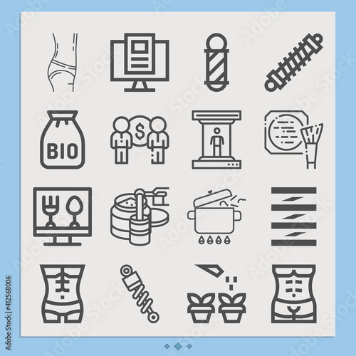 Simple set of mass related lineal icons.
