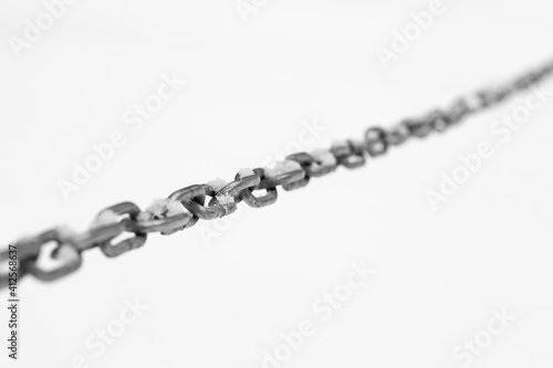Metal chain with snow black and white