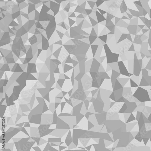 Gray winter low-poly banner. Vector 3D design template. Geometric background with ice texture.