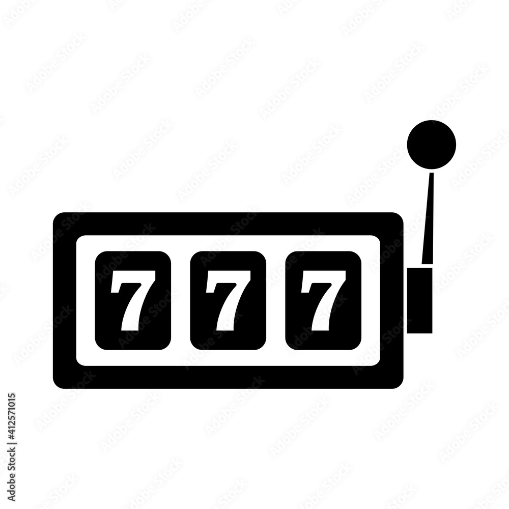 casino slot machine icon, silhouette style casino slot machine icon, silhouette style