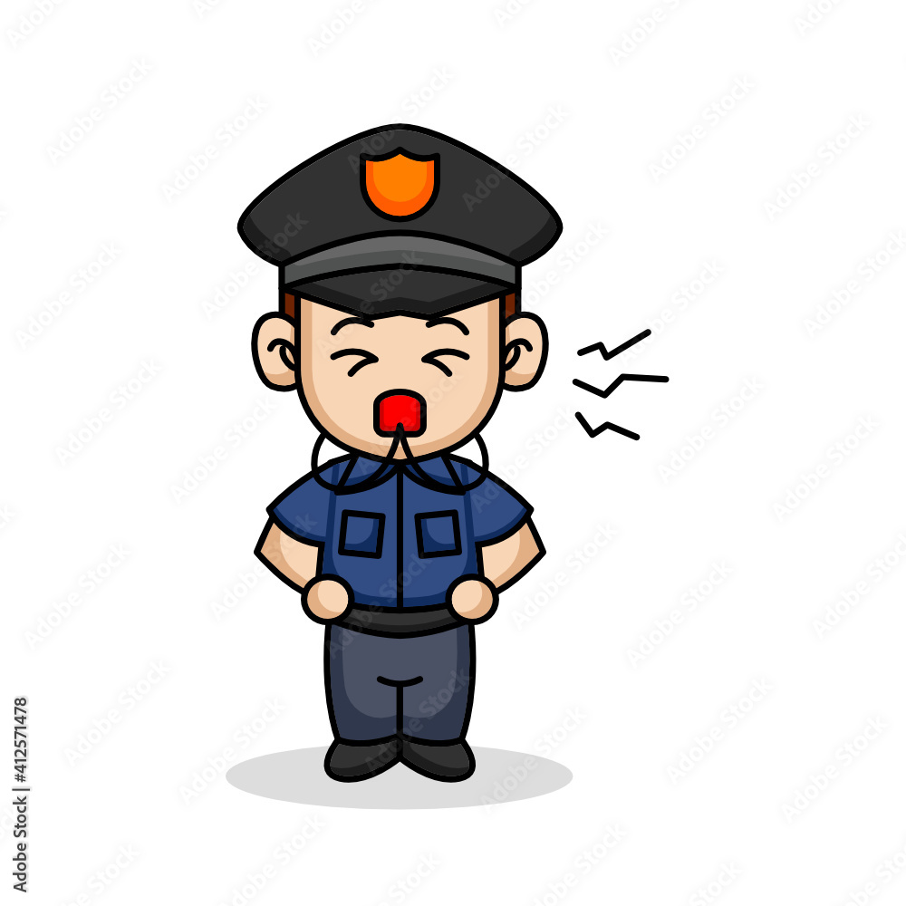 A cute police officer in uniform mascot design A cute police officer in uniform mascot design