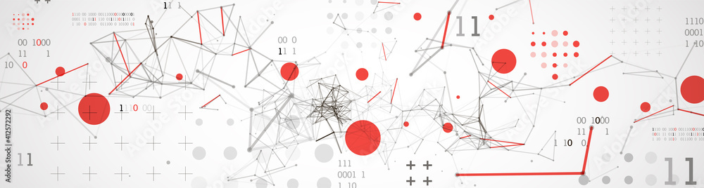 Technology background with plexus effect. Big data concept. Binary computer code. Vector illustration. Technology background with plexus effect. Big data concept. Binary computer code. Vector illustration.