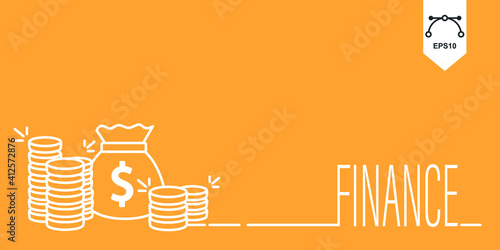 Finance Related Banner Template with Icons. Modern vector illustration for Advertising, Header, Website.