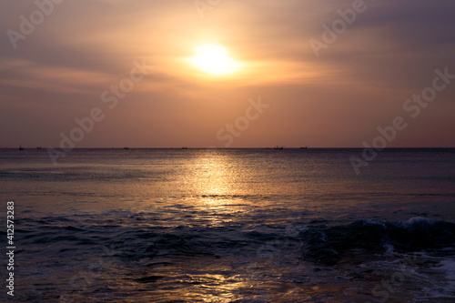 Sunset over the ocean  Spain