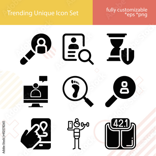 Simple set of queries related filled icons.