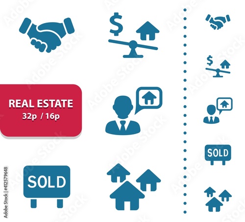 Real Estate Icons (4x magnification for preview).