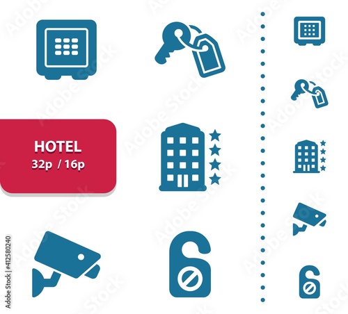 Hotel Icons (4x magnification for preview).