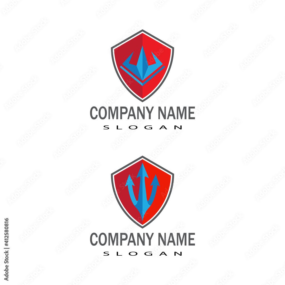 Trident Logo Template vector icon illustration design Trident Logo Template vector icon illustration design