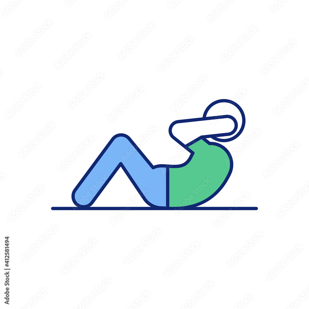 Abdominal Muscles Rgb Color Icon Posture Vector Simple Vector, Posture,  Vector, Simple PNG and Vector with Transparent Background for Free Download