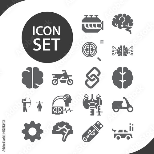 Simple set of cortex related filled icons.