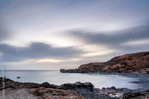 Long exposure of el golfo while sunset