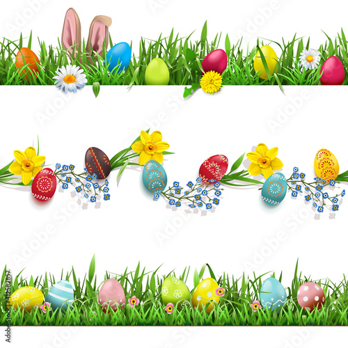 Vector Easter Borders Set
