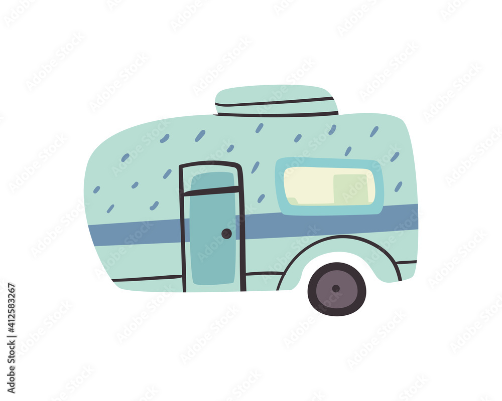 blue and pointed camper trailer vector design blue and pointed camper trailer vector design