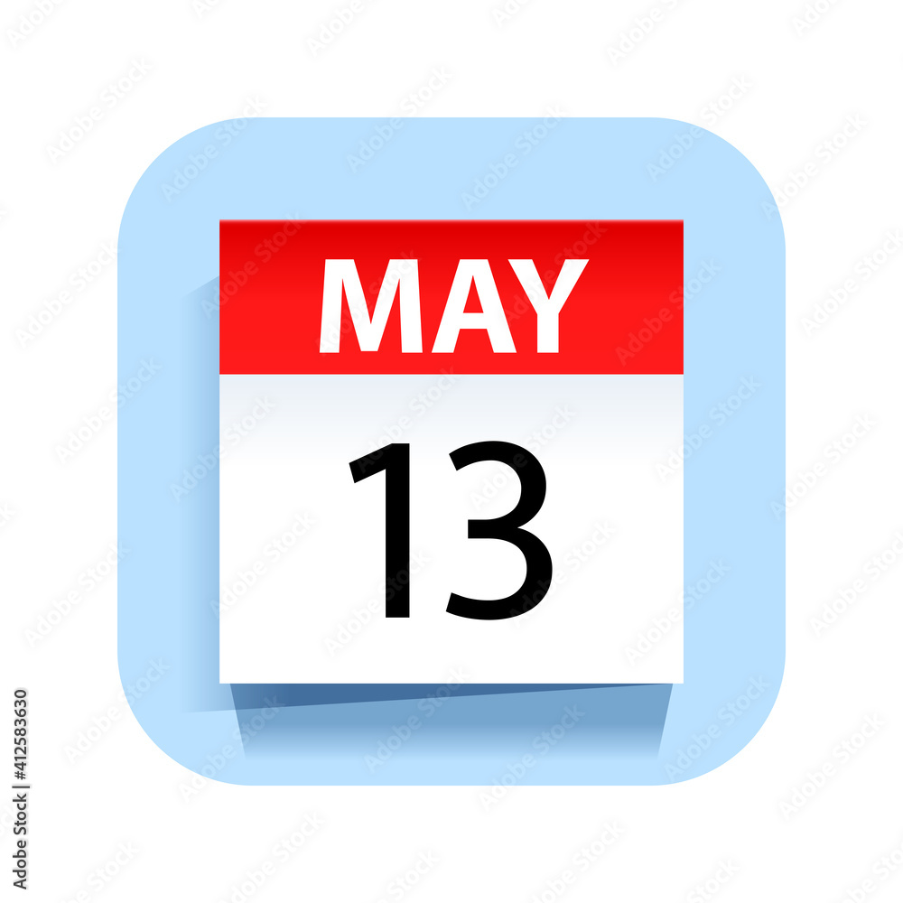 May 13. Calendar Icon. Vector Illustration May 13. Calendar Icon. Vector Illustration