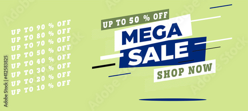 SPECIAL OFFER. MEGA SALE VECTOR ILLUSTRATION. SHOP  BANNER
