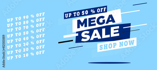 SPECIAL OFFER. MEGA SALE VECTOR ILLUSTRATION. SHOP  BANNER