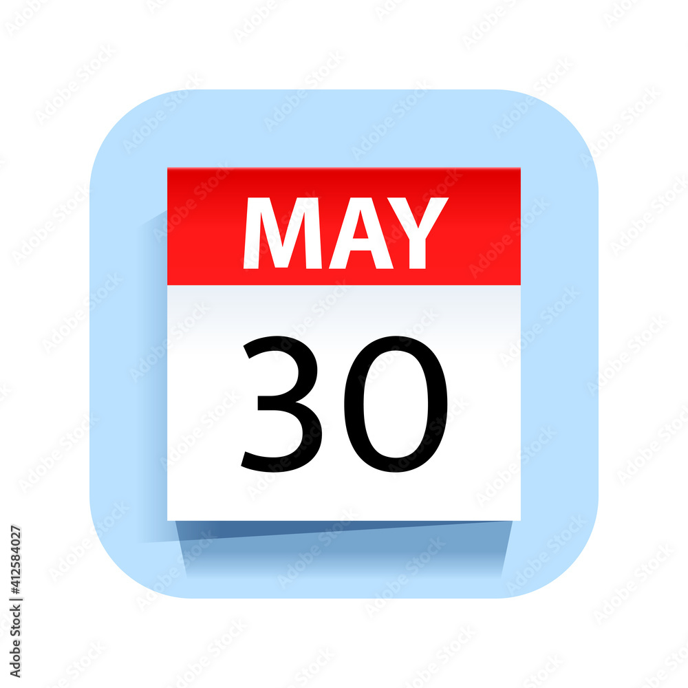May 30. Calendar Icon. Vector Illustration May 30. Calendar Icon. Vector Illustration