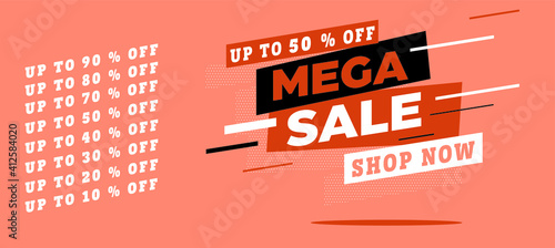 SPECIAL OFFER. MEGA SALE VECTOR ILLUSTRATION. SHOP  BANNER