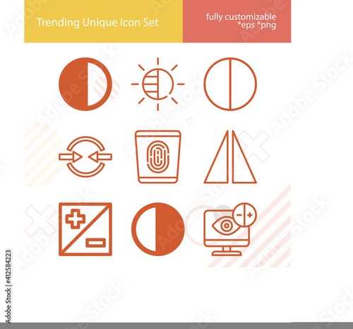 Simple set of contradiction related lineal icons.