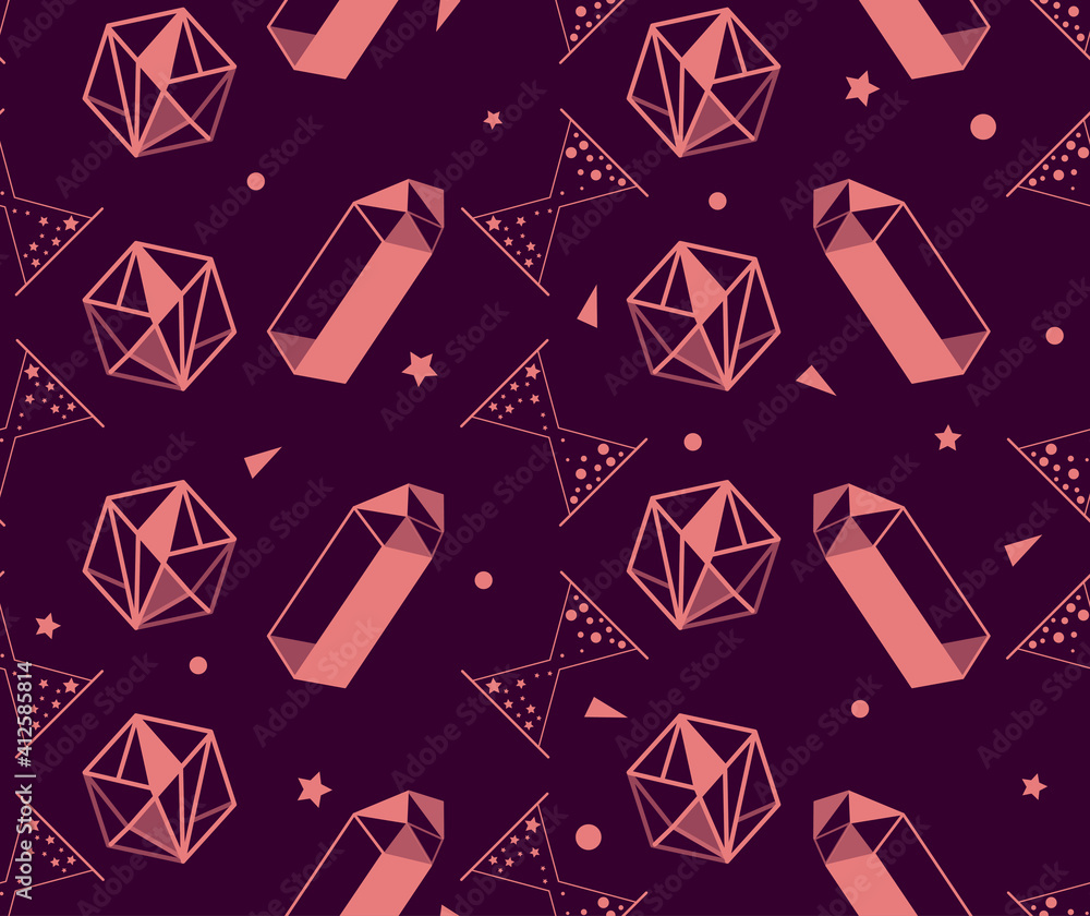 Set of magic items of alchemy and esoteric, philosophical magic stone, hourglass. Seamless pattern in style of tarot cards design for packaging, groups, web pages, business cards. Set of magic items of alchemy and esoteric, philosophical magic stone, hourglass. Seamless pattern in style of tarot cards design for packaging, groups, web pages, business cards.