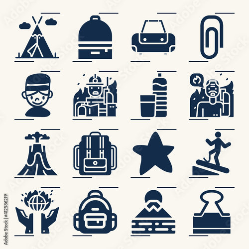 Simple set of embassy related filled icons.