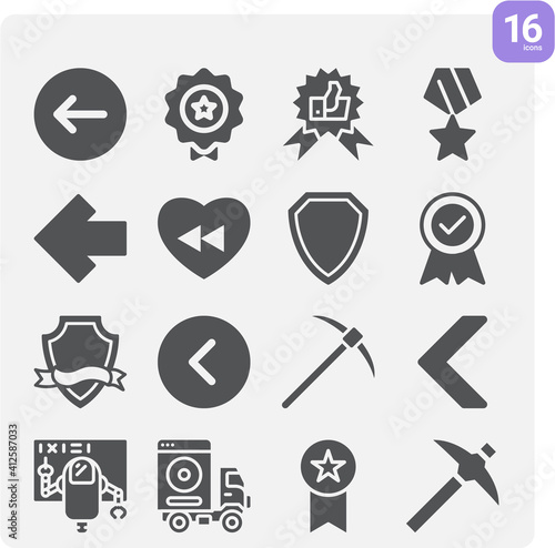 Simple set of reinforce related filled icons.
