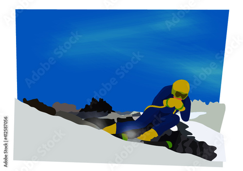 sciatore sulle montagne