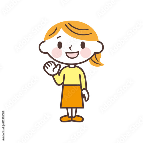 Cartoon woman vector illustration 女性のかわいいキャラクター