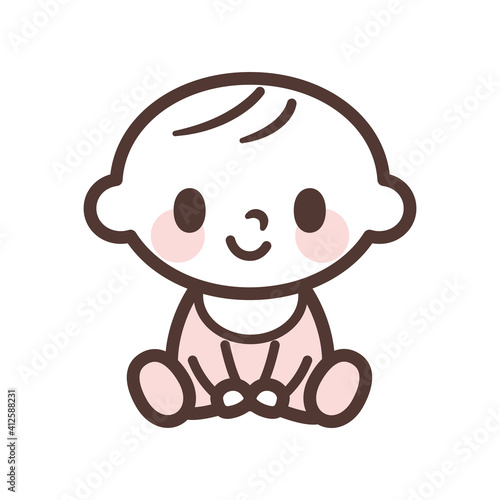 Cartoon baby vector illustration かわいい赤ちゃんのアイコン