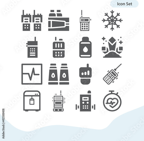Simple set of oscillator related filled icons.