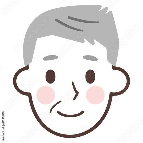 Cartoon grandpa face icon おじいちゃんの顔のかわいいアイコン