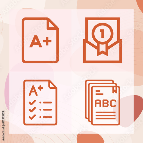 Simple set of grading related lineal icons