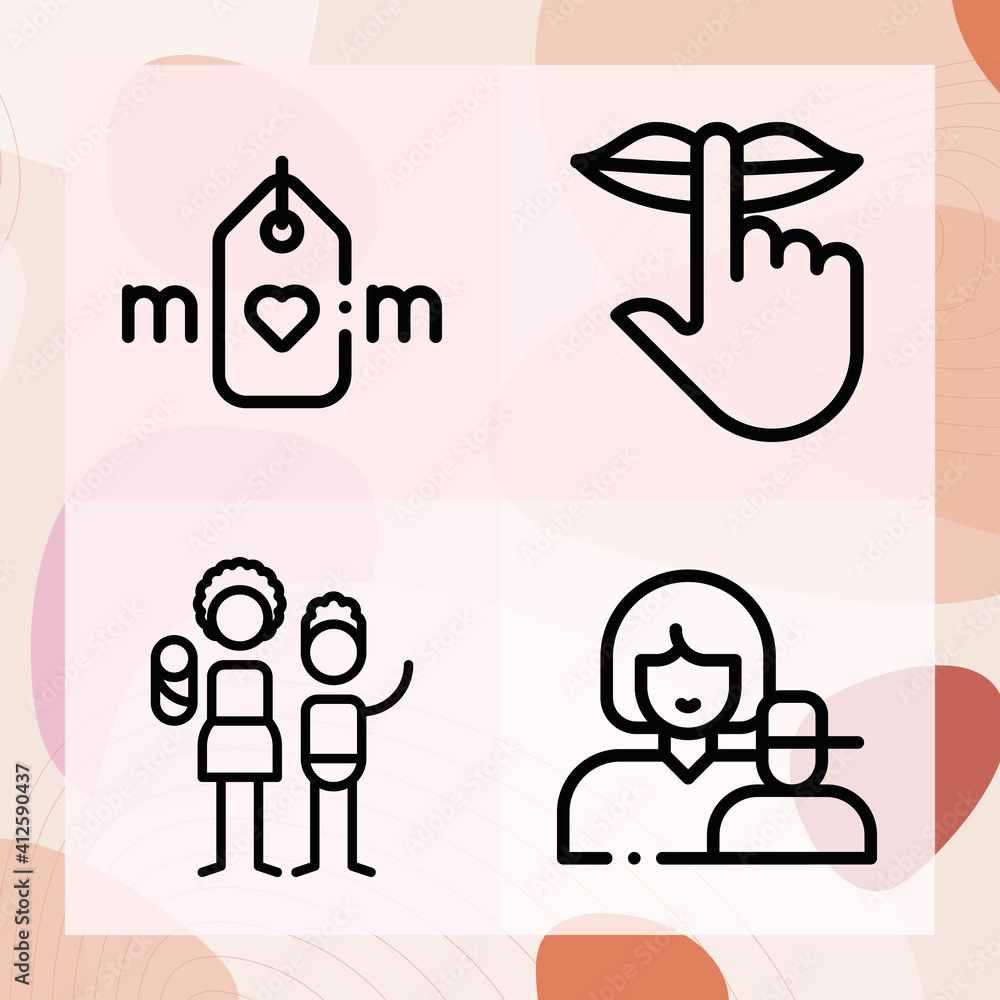 Simple set of mum related lineal icons Simple set of mum related lineal icons