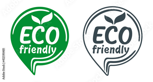 Eco friendly flat icon, vector stamp
