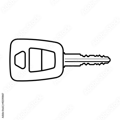 Car key icon, Simple key design, Outline style icon