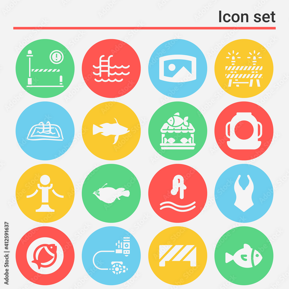 16 pack of aquatic filled web icons set 16 pack of aquatic filled web icons set