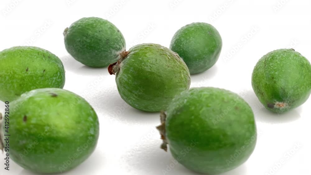 soaked feijoa isolated on white background soaked feijoa isolated on white background