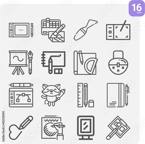 Wallpaper Mural Simple set of drafting related lineal icons. Torontodigital.ca