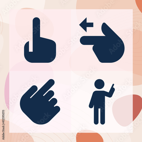 Simple set of tapping related filled icons