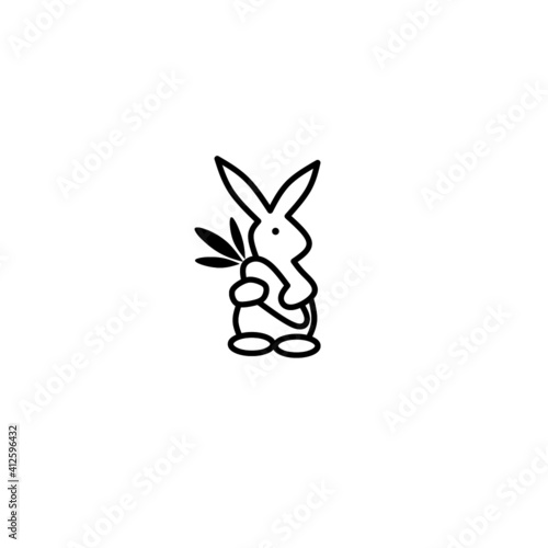 Vector illustration of a rabbit with carrot