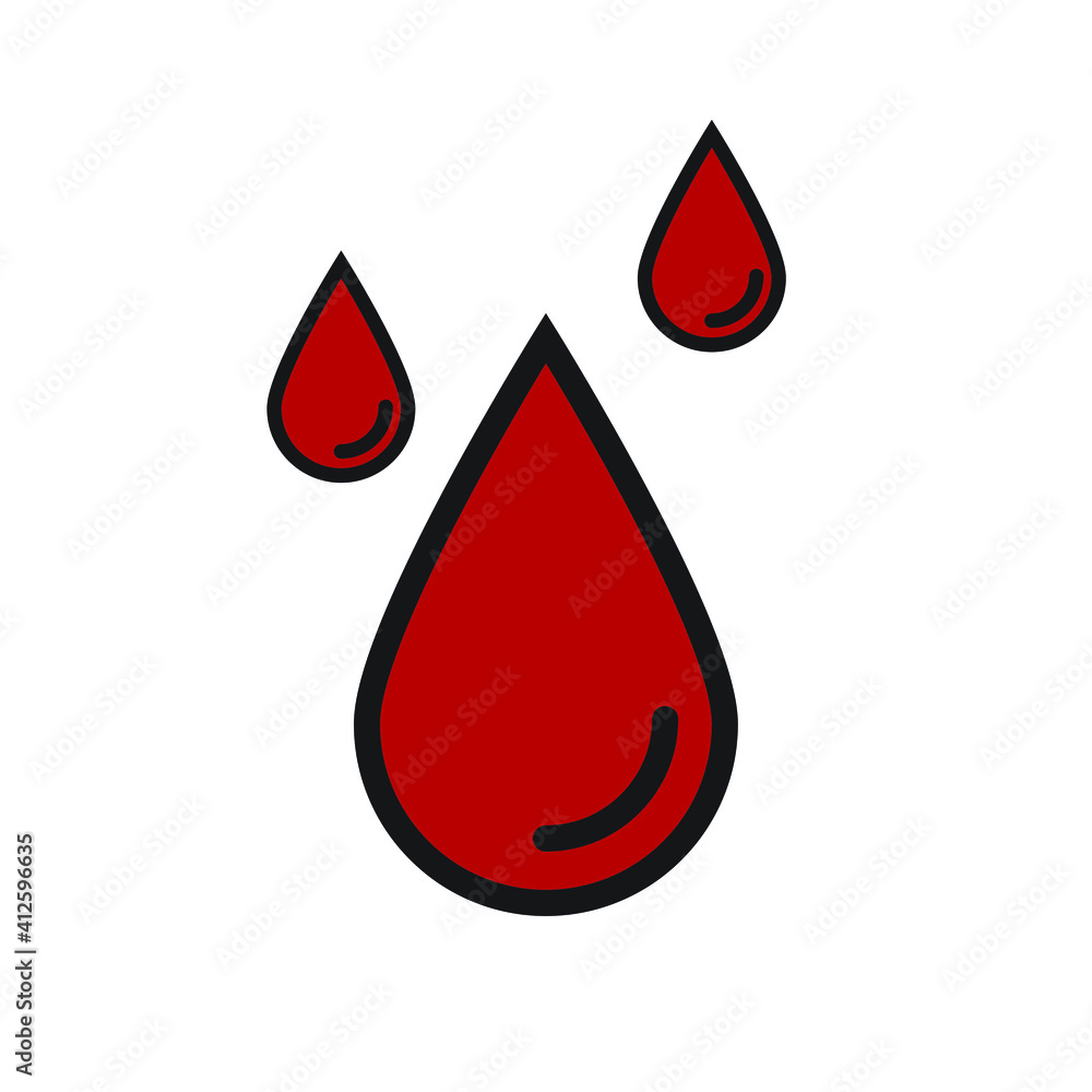 Fototapeta premium Drop of blood vector symbol