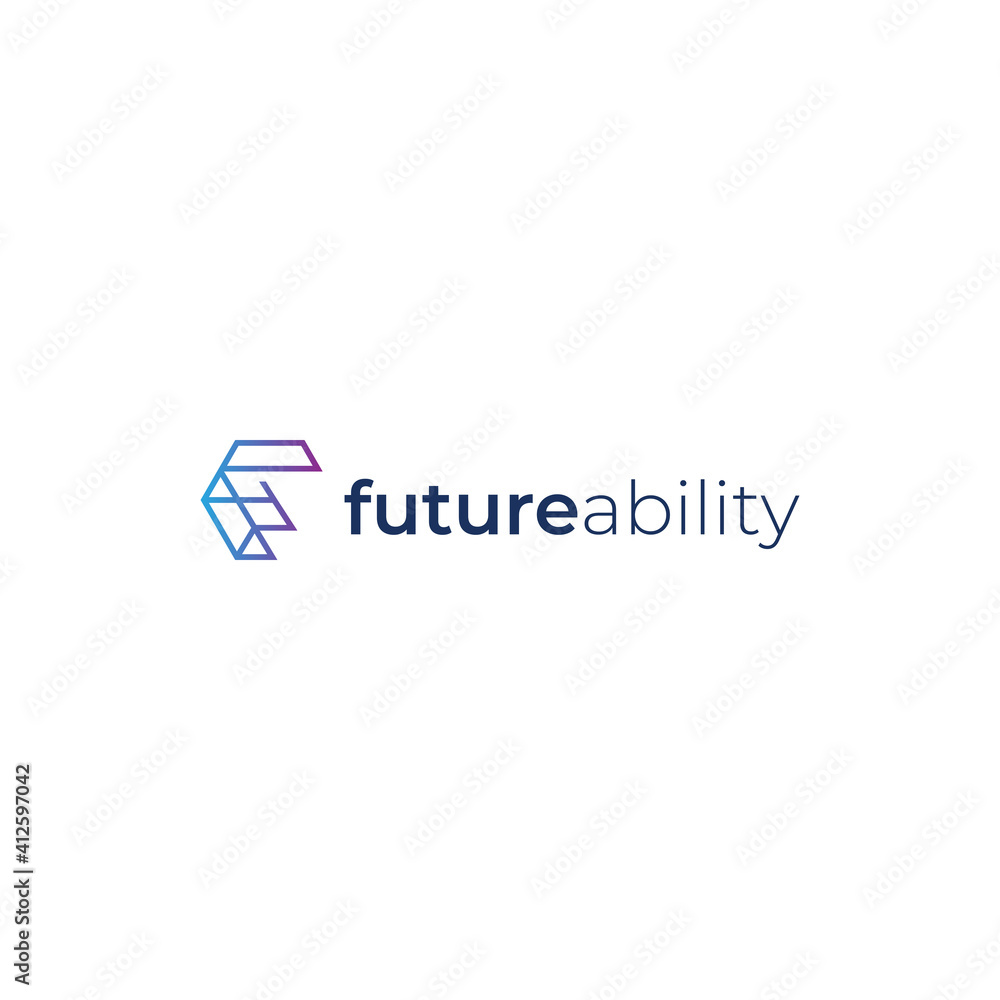 Letter F financial logo design with modern simple line style Letter F financial logo design with modern simple line style
