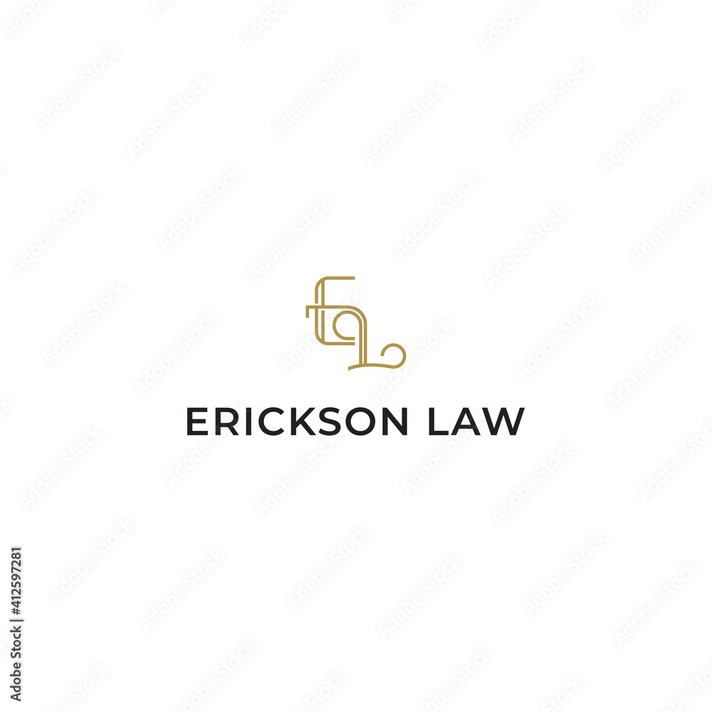 Letter EL logo design with simple line style Letter EL logo design with simple line style