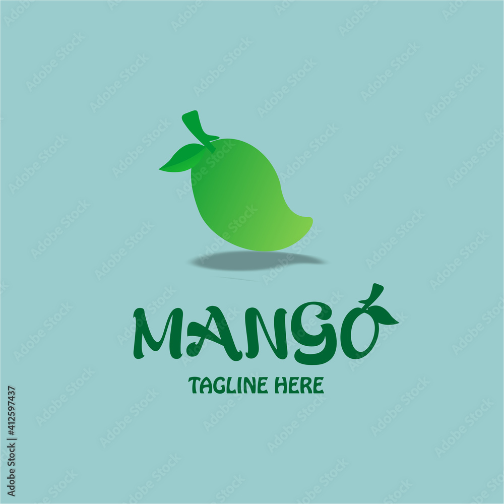 Mango fruit logo. Round linear logo of mango Stock Vector Adobe Stock