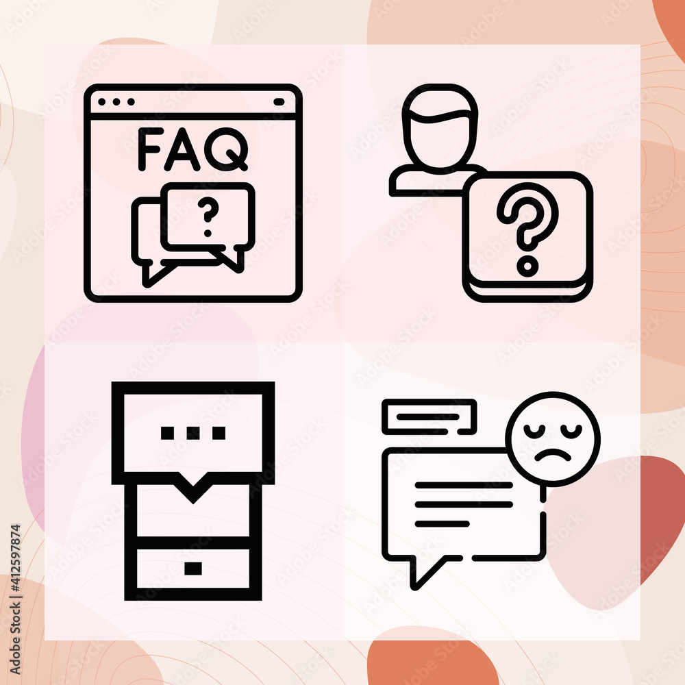 Simple set of replied related lineal icons Simple set of replied related lineal icons