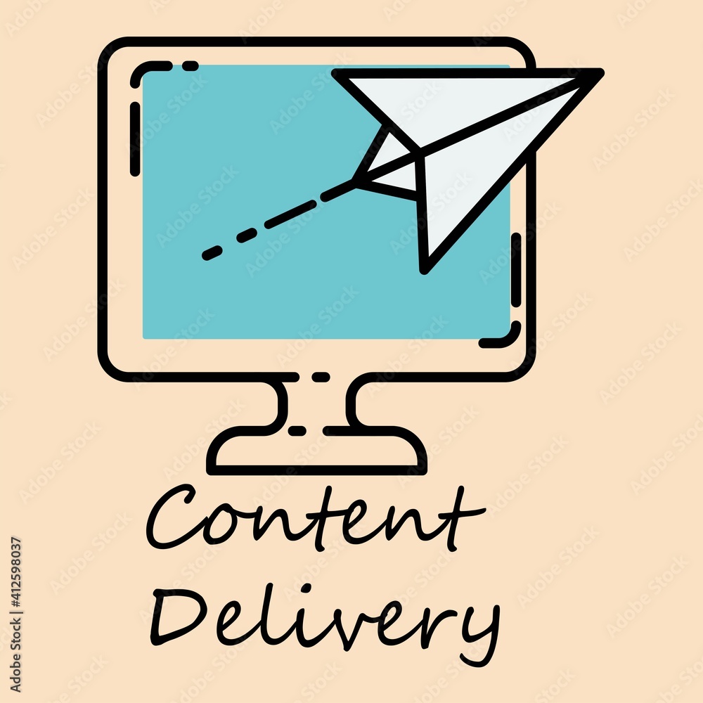 Internet marketing campaign launch icon. New content delivery concept. Internet marketing campaign launch icon. New content delivery concept.