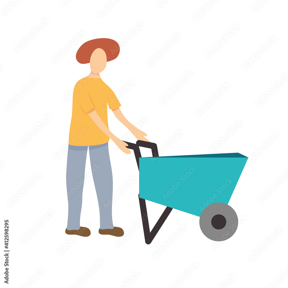 Farmer with wheelbarrow vector design Farmer with wheelbarrow vector design